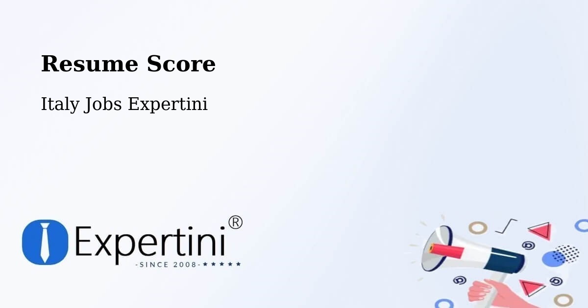 Resume Score - Italy Jobs Expertini
